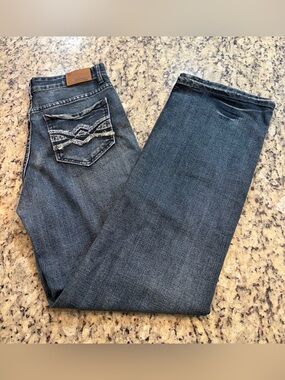 Flypaper Women's Dark Blue Bootcut Jeans with Embroidered Back Pocket